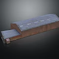 Industrial Warehouse Style Building Structure With Gray Roof Brown Wall And Attached Small Section