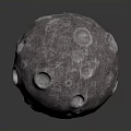 Detailed Pitted Spherical Object With Rocky Textured Surface On Gray Background