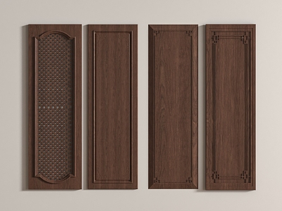 New Chinese Style Door Panel New Chinese Style Decorative Door Panel Chinese Style Wardrobe Door Panel Carved Handler 3d model