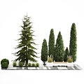 modern horticultural sketch shrub landscape design urban environment 3d model