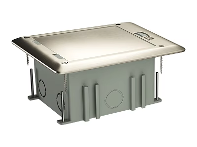 Sturdy Stainless Steel Hinged Cover Electrical Floor Box With Mounting Brackets 3d model