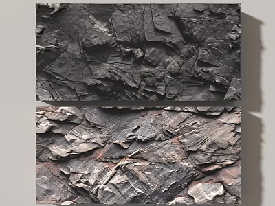 Natural Stone Wall Surface With Irregular Rock Texture And Earthy Tones 3d model
