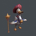 Little White Duck Mage Duck Donald Duck Pet Monster Hand Painted Style Game Style 3d model