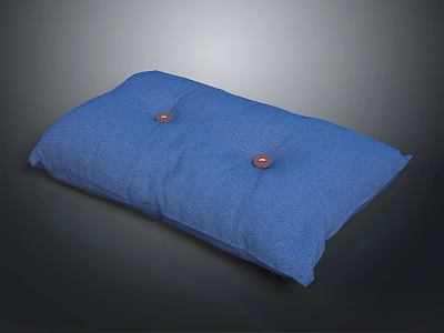 Comfortable Car Seat Cushion In Blue Color With Two Red Buttons Design 3d model