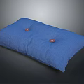 Comfortable Car Seat Cushion In Blue Color With Two Red Buttons Design