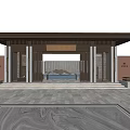 New Chinese Gate Entrance Gate 3d model