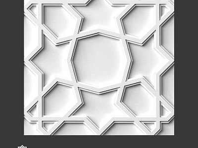 White Geometric Ornamental Component With Intricate Star And Hexagonal Patterns 3d model
