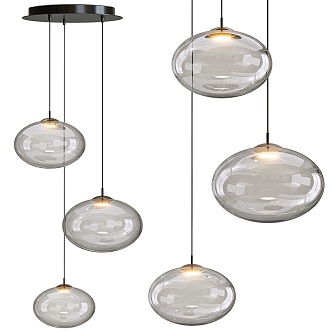 geo glass chandelier 18w 3d model