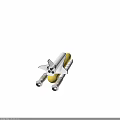 Detailed Space Shuttle Design With Yellow Fuel Tank And White Rocket Boosters