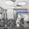 Modern Hair Beauty Salon Interior With TOT Equipment Styling Chairs And Mirrors