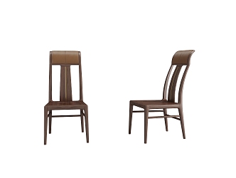 New Chinese Dining Chair Dining Chair Single Chair Tea Chair Book Chair Leisure Chair 3d model