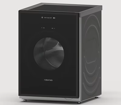 Miele Black Front Load Washing Machine With Modern Design And Digital 3d model