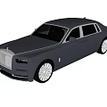 Luxury Black Sedan With Chrome Grille LED Headlights And Alloy Wheels