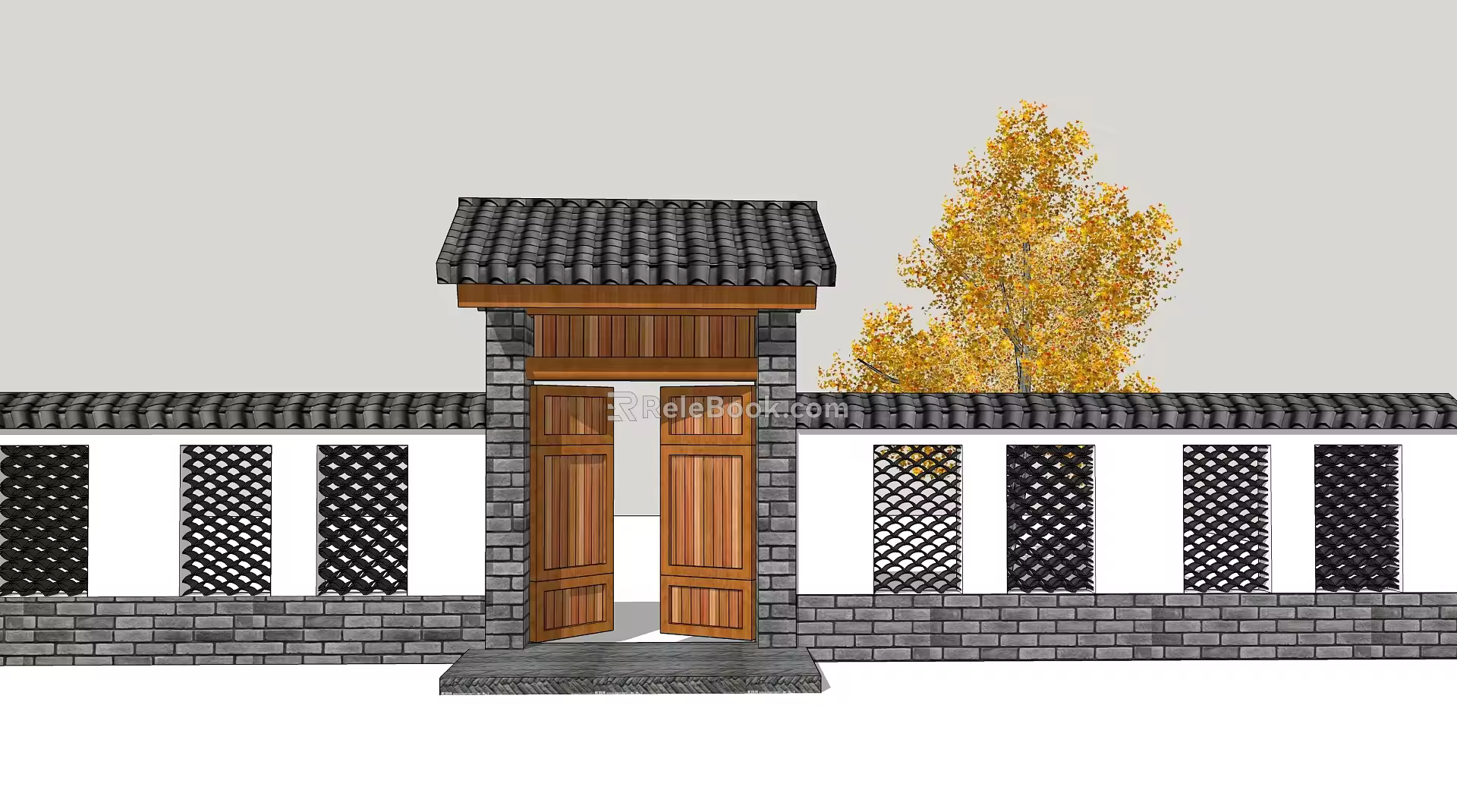 Chinese Gate Homestay Gate 3d model