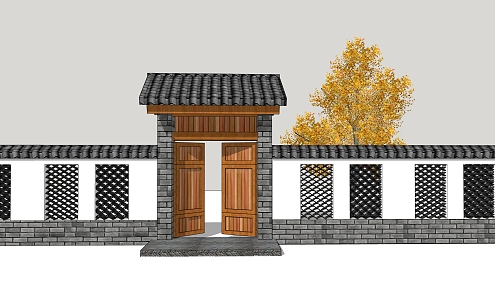 Chinese Gate Homestay Gate 3d model