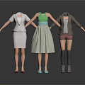Stylish Women's Apparel on Mannequins with Dresses Suits and Jackets