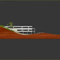 Modern Coastal Building On Stilts By Beach With Turquoise Water And Lush Vegetation