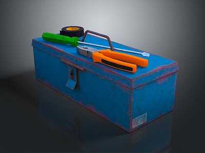 Tool Box Iron Box Iron Box Iron Trunk Box Luggage Leather Box Leather Box Container 3d model