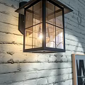 Various Design Wall Lamps Mounted On White Brick Wall For Home Decor 3d model