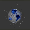 Blue Globe With Hexagonal Grid Surface And White Dots On Gray Background 3d model