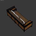 Rustic Wooden Multi Person Sofa With Drawers And Black Cushions Design