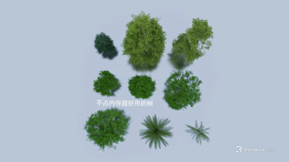 Various Green Shrubs of Different Types for Garden Landscaping and Decoration 3d model 