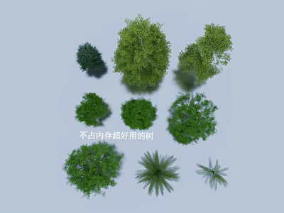 Various Green Shrubs of Different Types for Garden Landscaping and Decoration 3d model
