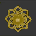 Golden Flower Shaped Decorative Household Ornament With Intricate Petal And Central Design