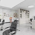 Modern CC Salon Interior With Glass Facade Indoor Plants Styling Chairs And Mirrors