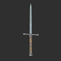 Traditional Decorative Sword Featuring Slender Blade Wooden Hilt And Metal Accents