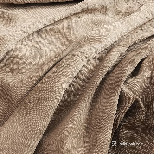 Elegant Soft Brown Fabric With Natural Folds And Smooth Textured Surface 3d model 