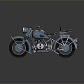 Shiny Blue Vintage Motorcycle With Black Seats Chrome Details And Retro Design
