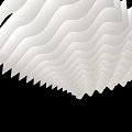 White Wavy Ceiling Design With Layered Curved Panels And Modern Aesthetics