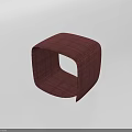 Modern Red Square Woven Stool With Hollow Design And Minimalist Style