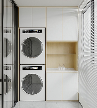 modern balcony washing machine cabinet 3d model