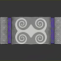 3D Model of Decorative Hammer With Purple Striped Handle and Metal Head