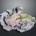 Natural Wood Stone Featuring Various Colors Pink Green Blue And Irregular Surface Texture