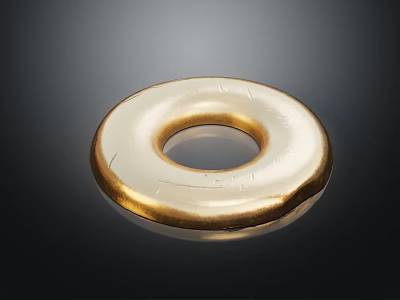 Fashionable Elegant Shiny Gold Circular Jewelry Ring with Polished Metallic Finish 3d model