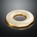 Fashionable Elegant Shiny Gold Circular Jewelry Ring with Polished Metallic Finish