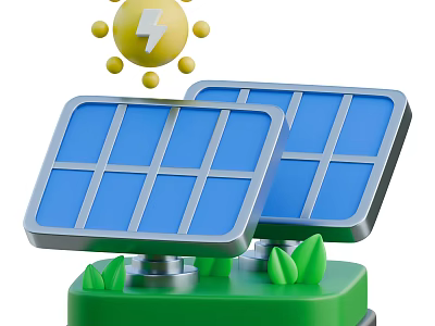 Smart Machine With Solar Panels Harnessing Solar Energy For Eco Friendly Sustainable Power 3d model