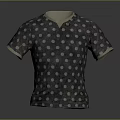 Stylish Polka Dot T shirt with V Neck and Short Sleeves Design