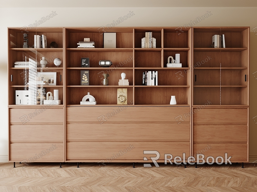 Modern Bookcase Simple Bookshelf Combination model