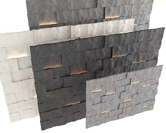 Modern rock background wall stone wall cultural stone background wall rubble background wall 3d model