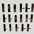 Password lock fingerprint lock door lock door handle smart lock anti-theft door lock 3d model
