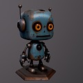 Blue rust little robot 3d model