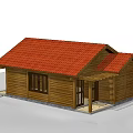 Wooden House Structure With Red Tile Roof Porch And Front Steps Design