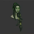 Female Fantasy Character Creature 3D Model With Braided Hairstyle And Pointed Ears