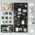Creative Photo Wall Decor Ideas With Corkboard Blackboard Photos Notes Cards And Stickers