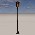 Vintage Outdoor Floor Lamp With Metal Pole And Glass Shade For Garden Decoration