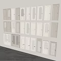 Various Interior Door Designs With Different Styles And Glass Panel Details 3d model